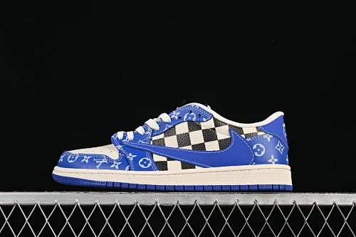 All categories Air Jordan Jordan series basketball shoes Air Jordan 1 Low High-end customized low-top sneakers Travis Scott x Fragment Design x Air Jordan 1 Low OG SP AJ1 Joe 1 LV joint name Blue Enchantress low-top cultural casual sneakers XQ1979-003